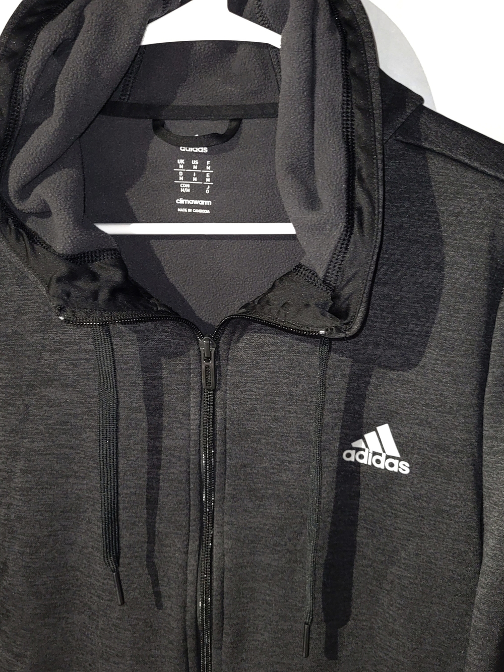 adidas Dark Gray Full-Zip Hooded Jacket